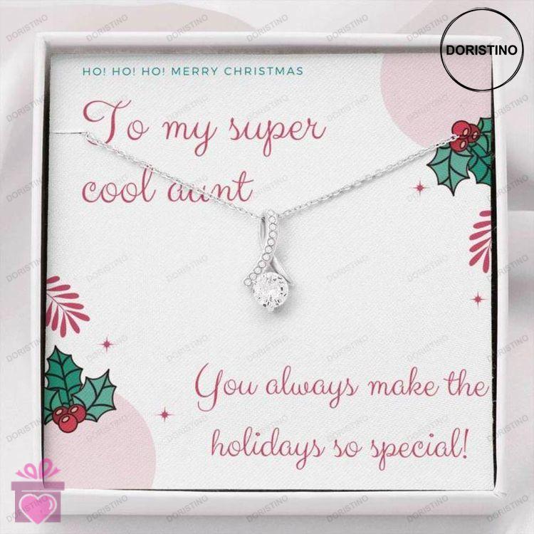 Aunt Necklace  Gift For Aunt  Happy Holidays To My Cool Aunt Beauty Necklace Doristino Trending Necklace